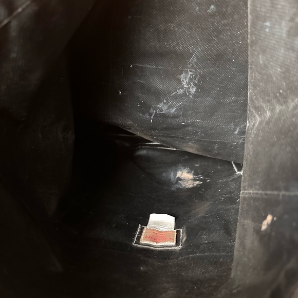 Filson Black Roll-Top Waterproof Backpack with Front Zip Pocket - Picture 7 of 8